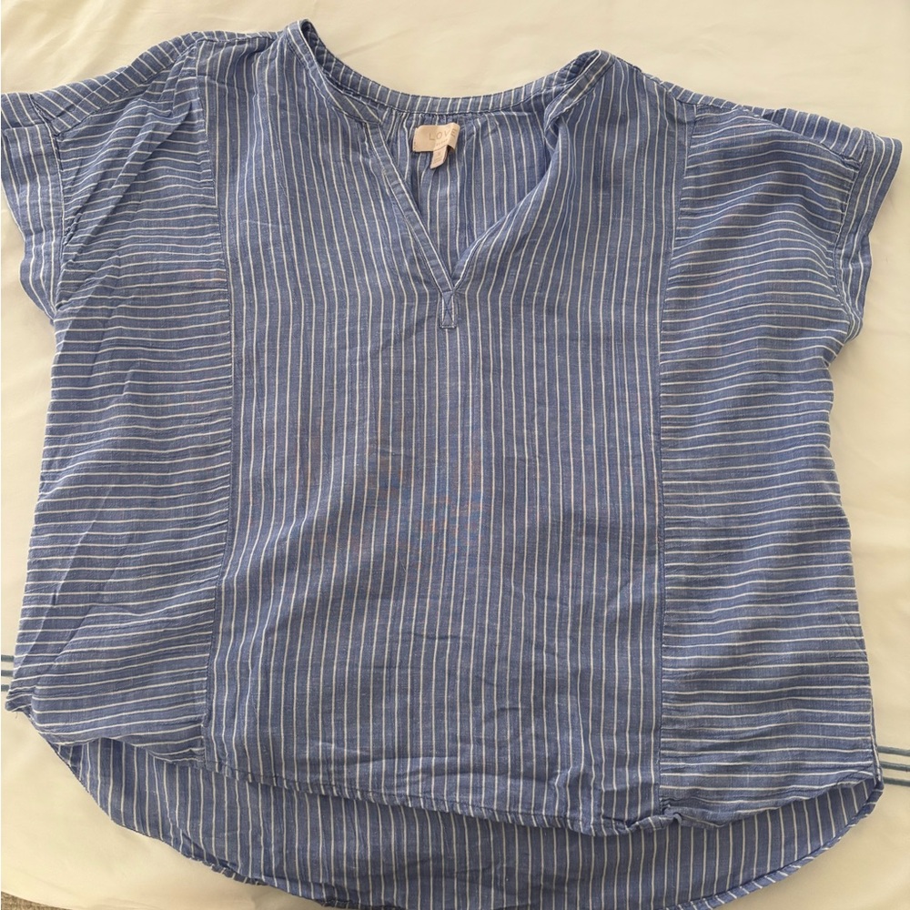 GAP Blue and White Striped Blouse